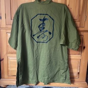 Vintage 80’s army green Hawaiian robe type jacket